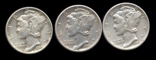 1941-P D S Set ... High Grade ... Mercury Dimes
