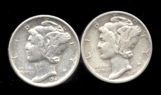1945-S ... Regular "S" & Micro "S" ... Mercury Dime