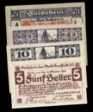 4 Note Set ... 1920 Notgeld ... Old Money