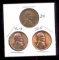 3 RED BU UNC ... Lincoln Wheat Back Cents