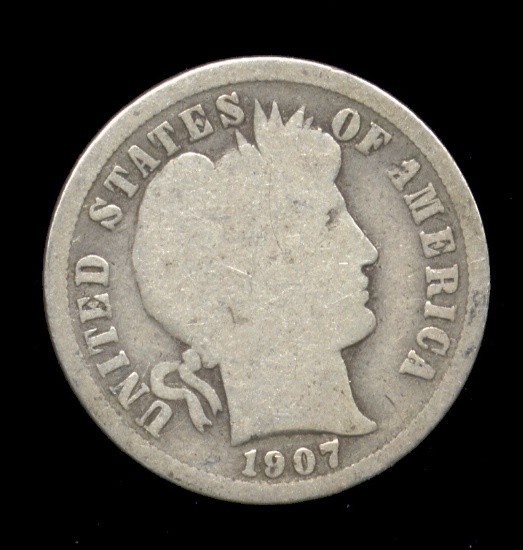 1907-D ... Better Date ... Barber Dime