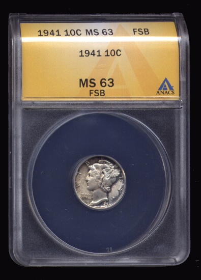 1941 ... MS-63 FSB ... ANACS ... Mercury Dime