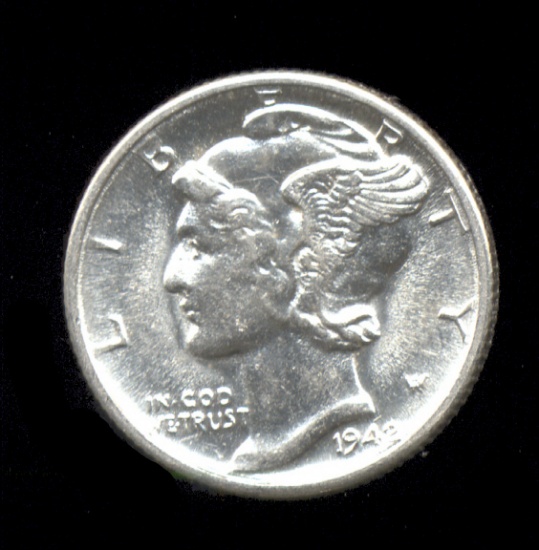 1942-S ... FSB  UNC ... Mercury Dime