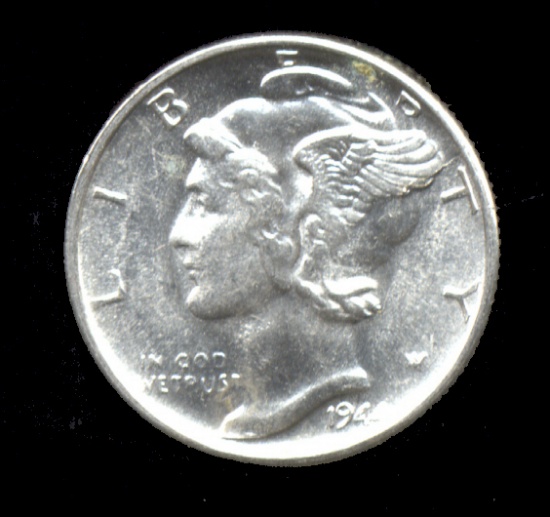1944-S ... BLAZING GEM ... Mercury Dime