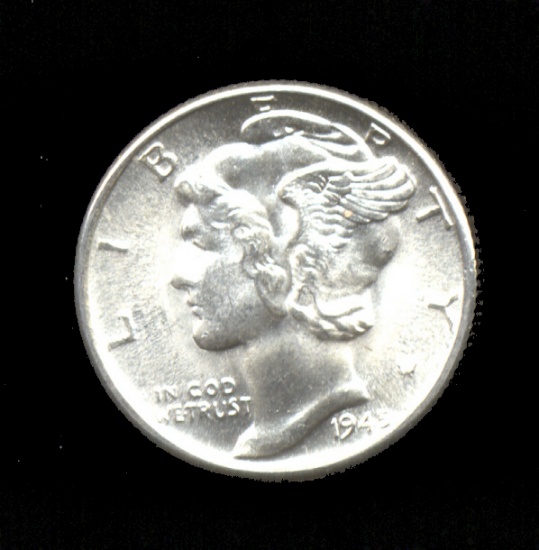 1945-D ... FSB  BLAZING GEM ... Mercury Dime