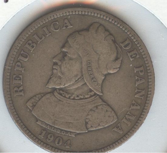 *1904 REPUBLIC OF PANAMA 25 CENT.