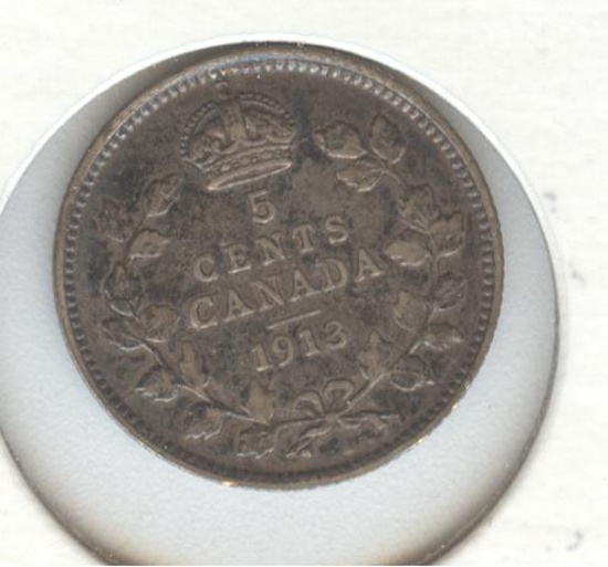 *1913 CANADIAN 5 CENT SILVER