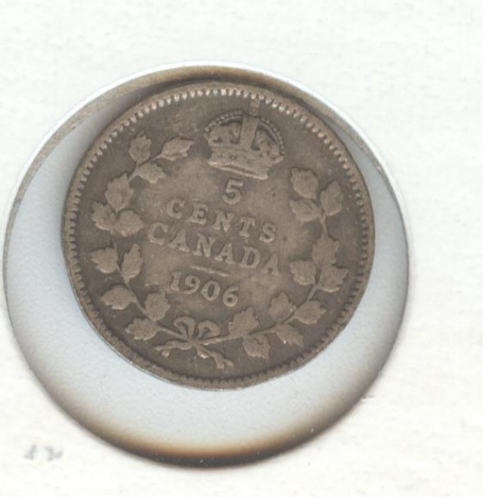 *1906 CANADIAN 5 CENT SILVER