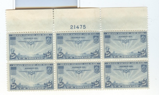 1935 TRANS-PACIFIC AIRMAIL PLATEBLOCK
