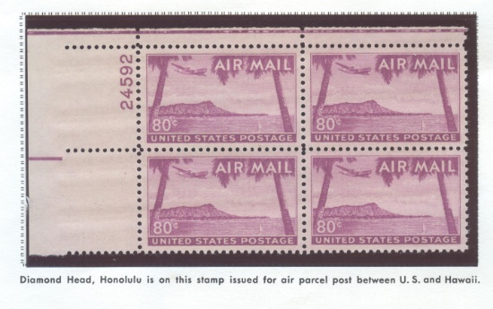 1952 AIR PARCEL POST PLATE BLOCK