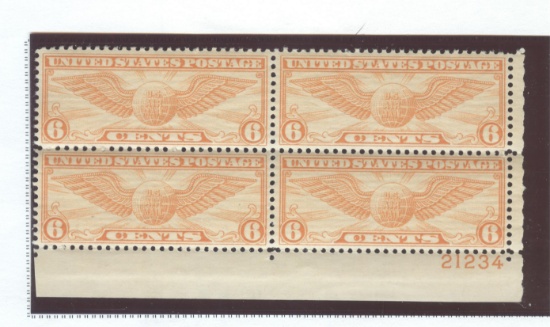 1926-27 AIR POST PLATE BLOCK OF 4