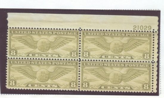 1926-27 AIR POST PLATE BLOCK OF 4