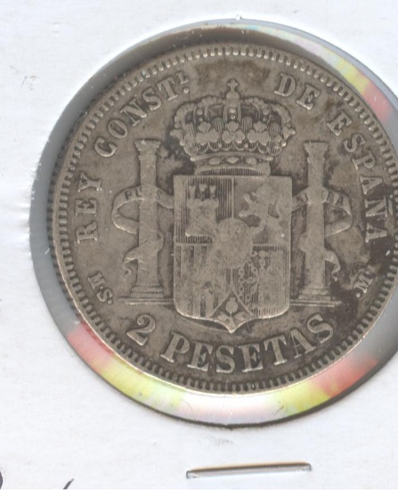1882 SPANISH 2 PESETAS