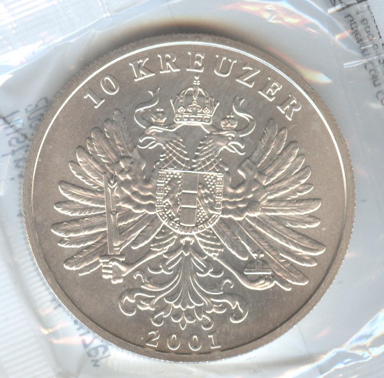 2001 AUSTRIA 10 KREUZER SILVER
