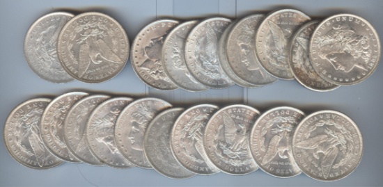 ROLL (20) MORGAN SILVER DOLLARS