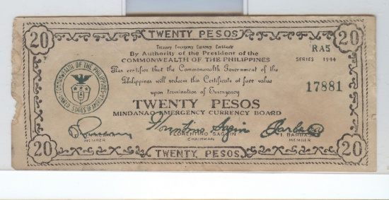 WW-II PHILIPPINE GUERRILLA CURRENCY