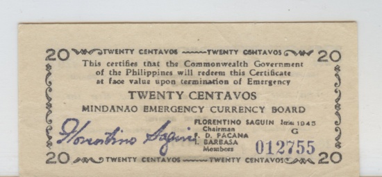 WW-II PHILIPPINE GUERRILLA CURRENCY