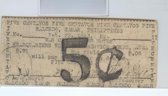 WW-II PHILIPPINE GUERRILLA CURRENCY