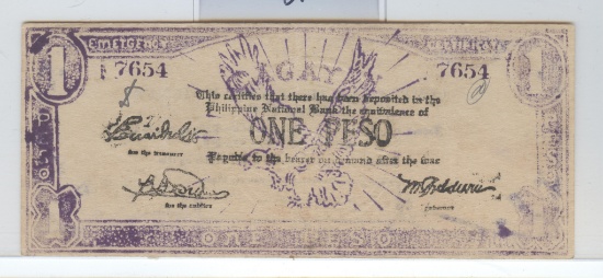 WW-II PHILIPPINE GUERRILLA CURRENCY