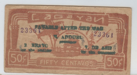 WW-II PHILIPPINE GUERRILLA CURRENCY