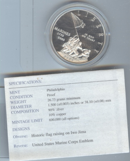 2005 MARINE CORPS 230th ANNIVERSARY DOLLAR