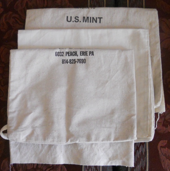 3 Canvas Coin / Bank Bags