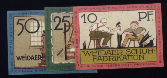 3 Note Set ... 1920 Notgeld ... Old Money