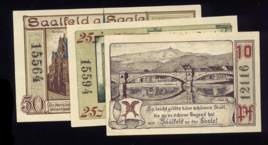 3 Note Set ... 1920 Notgeld ... Old Money