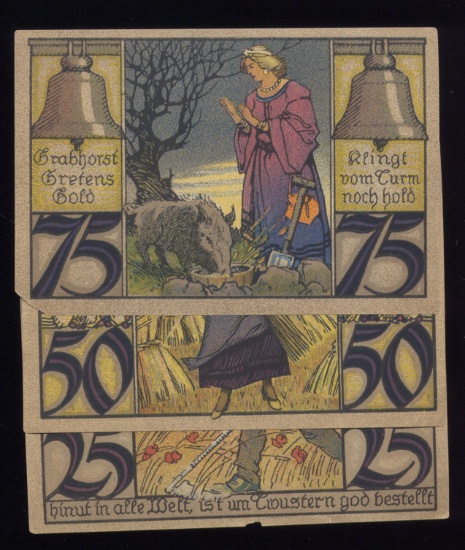 3 Note Set ... 1921 Notgeld ... Old Money
