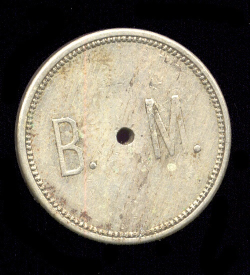 B. M. ... Good for 25 Cents ... Old Token