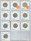 *TEN CANADIAN SILVER QUARTERS