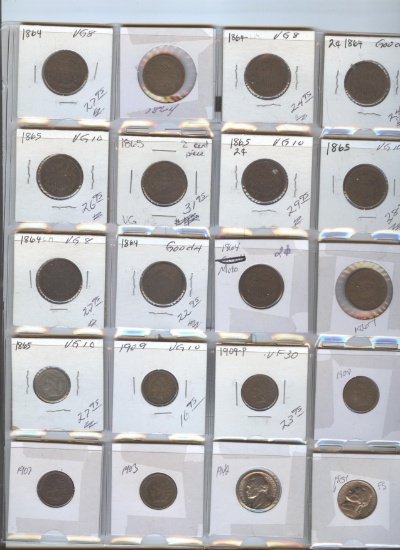 SHEET OF TWENTY COINS