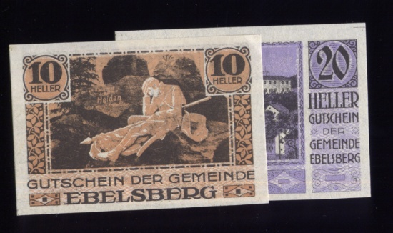 2 Note Set ... 1920 Notgeld ... Old Money