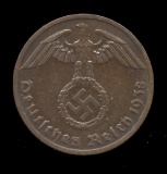 1938-A ... 1 Pfennig ... Nazi Old German Coin