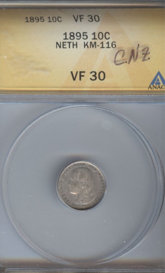 1895 NETHERLANDS 10 CENT
