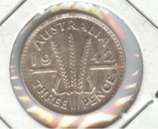 *1942-D AUSTRALIA 3 PENCE