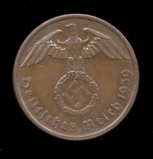 1939-A... 1 Pfennig ... Nazi Old German Coin