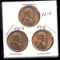 3 RED BU UNC ... Lincoln Wheat Back Cents