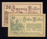 2 Note Set ... 1920 Notgeld ... Old Money