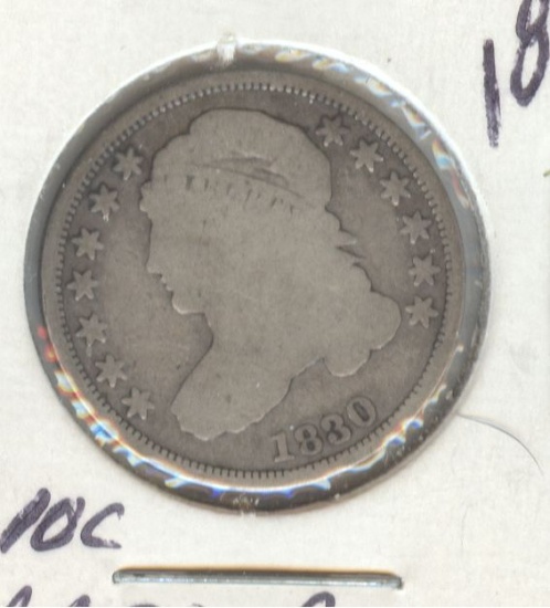 1830  CAPPED BUST DIME