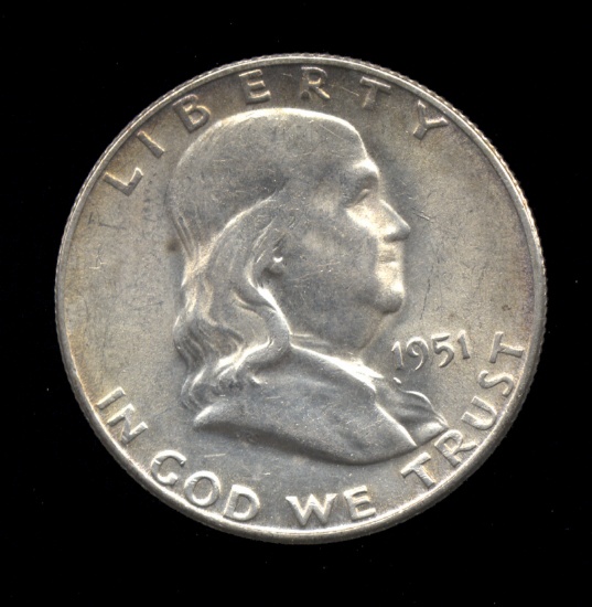 1951-S ... CH BU  UNC ... Franklin Half Dollar
