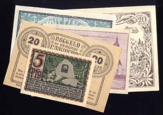 5 Notes ... 1920 Notgeld ... Old Money
