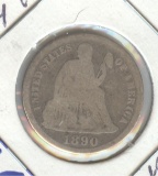1890-S SEATED LIBERTY DIME
