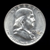 1957-D ... GEM BU  UNC ... Franklin Half Dollar