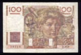 100 Francs ... 1952 Old French Bank Note