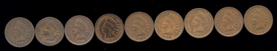 10 Indian Head Pennies ... 1900 - 1909