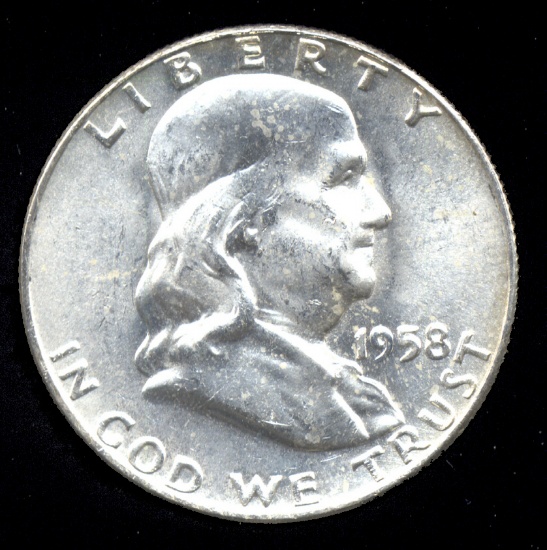 1958-D ... BU  UNC ... Franklin Half Dollar