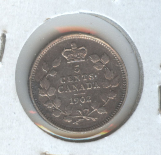 1902 CANADA 5c SILVER