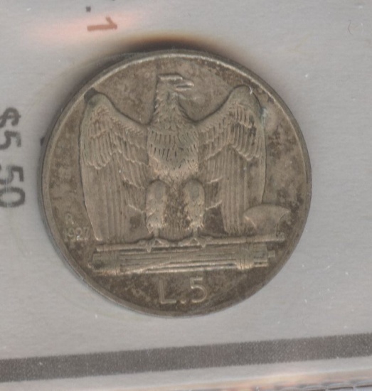 *1927-R ITALY 5 LIRE