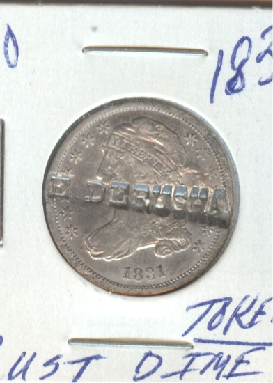 1831 BUST DIME, COUNTER STRUCK